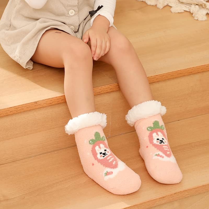 Cushy Fuzzy Slipper Socks for Kids Non-Slip Soft and Cozy
