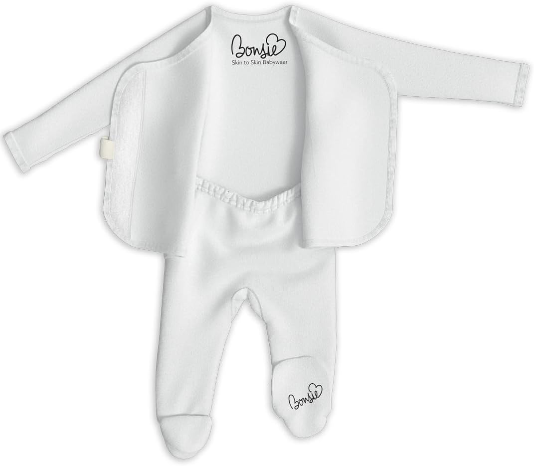 Bonsie Skin to Skin Babywear Organic Footie Bodysuit - Grey Baby Footed One Piece