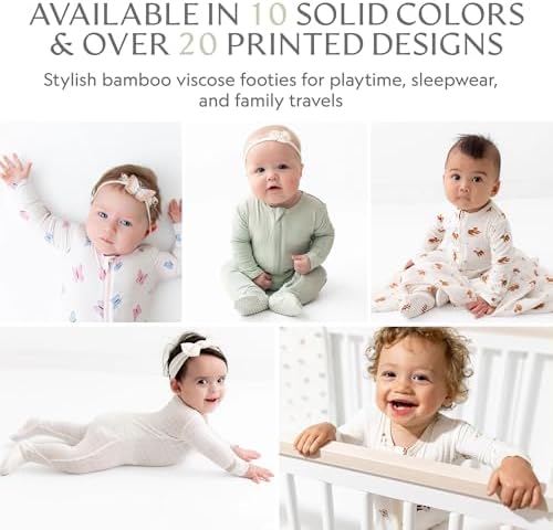 Bamboo Little Soft Footie Pajamas for Newborns 0-24 Months