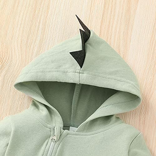 Newborn Baby Cartoon Dinosaur Hoodie Romper Outfit for Boys Girls