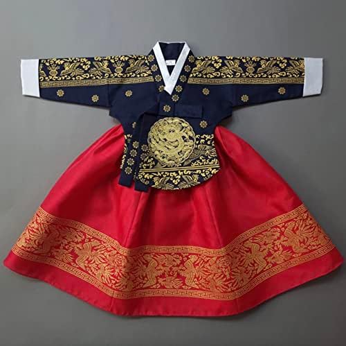 Navy Blue Hanbok Dress for Your Little Star