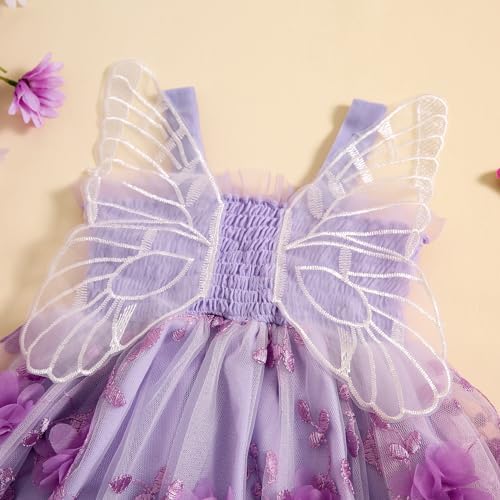 Butterfly Wings Princess Dress for Toddler Girls - Cute Summer Play Party Dress