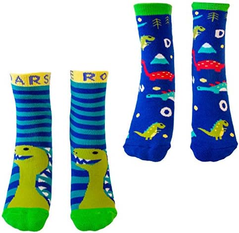 Totes Toddler Slipper Socks - Cozy Dino and Unicorn Design