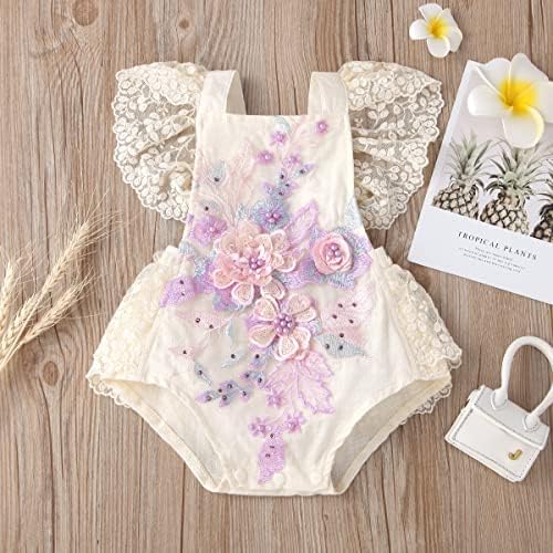 ODASDO Baby Girl Lace Romper First Birthday Outfit