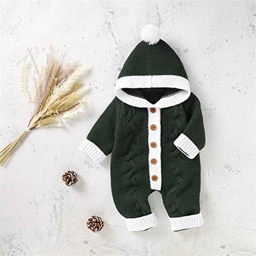 Baby Christmas Jumpsuit Romper with Fluffy Hood