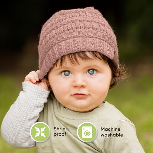 3-Pack Tawny Knit Baby Beanies for Boys Girls