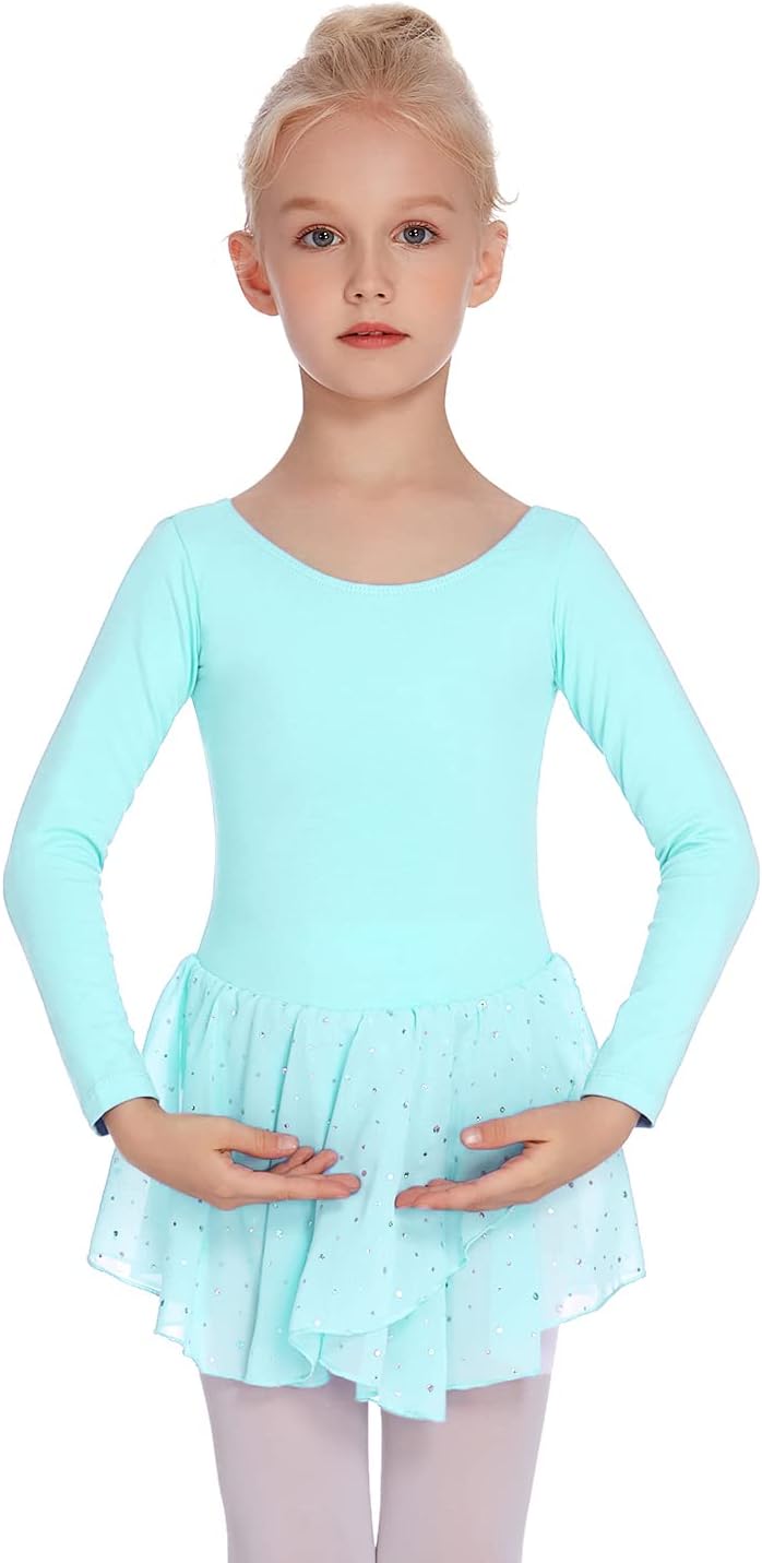 Arshiner Kids Girls Classic Long Sleeve Leotard Dance Ballet Dress