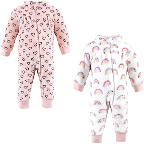 Hudson Baby Girl Plush Jumpsuit with 3D Animal Hood