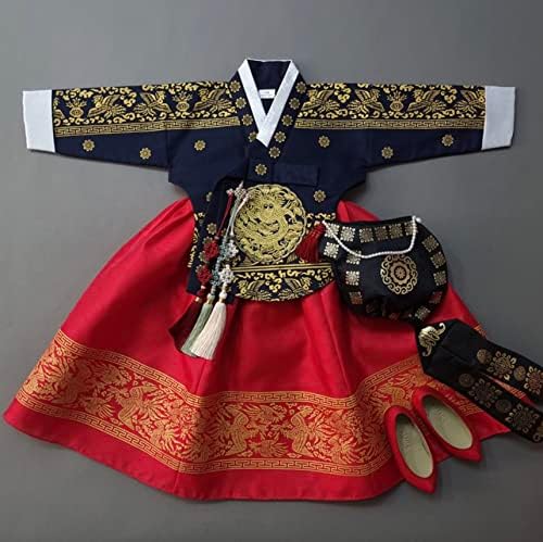 Navy Blue Hanbok Dress for Your Little Star