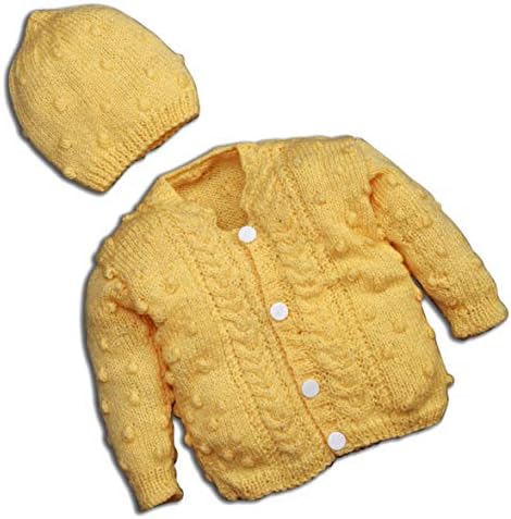 Yellow Newborn Toddler 2-Piece Cardigan Sweater Set