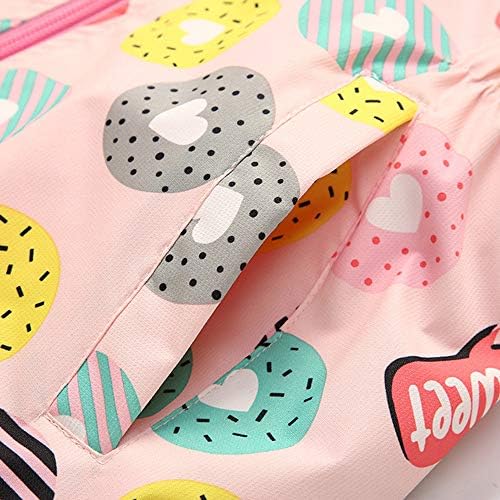 Girls Rain Jacket Waterproof Zip Windbreaker with Fleece Lining