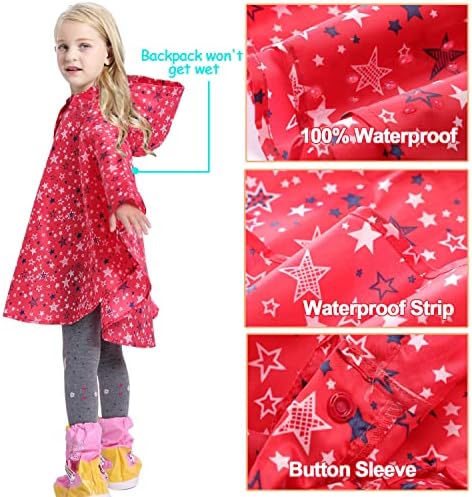 AIWUHE kids 10 rain poncho cartoon rain jackets