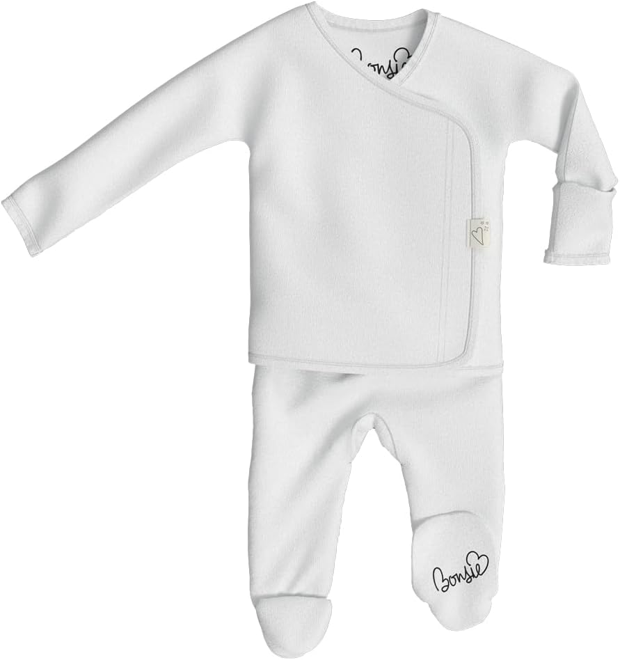Bonsie Skin to Skin Babywear Organic Footie Bodysuit - Grey Baby Footed One Piece