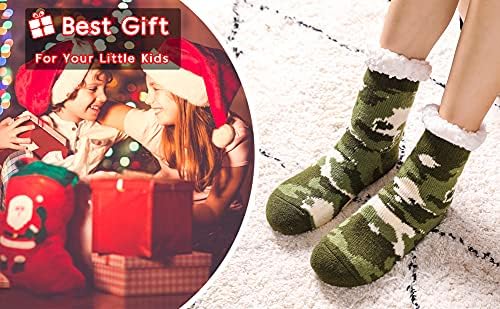 Fuzzy Slipper Socks for Kids Soft Warm