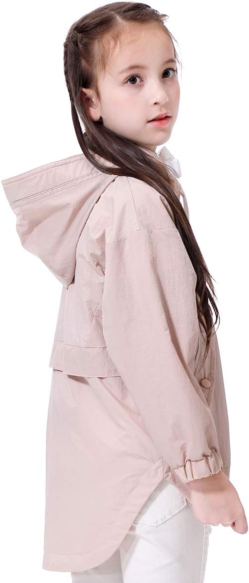 Girls Lightweight Windbreaker Jacket - Waterproof Packable for Outdoor Use