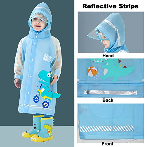 Fewlby Dinosaur Kids Rain jackets 7-8 Years Waterproof XL
