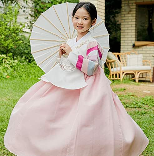 Striped Coral Korean Baby Hanbok