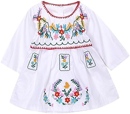 Elegant Ethnic Floral Knit Dress for Baby Girls