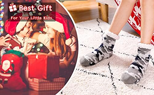 DoSmart Kids Fuzzy Slipper Socks Warm Thick Fleece Lined