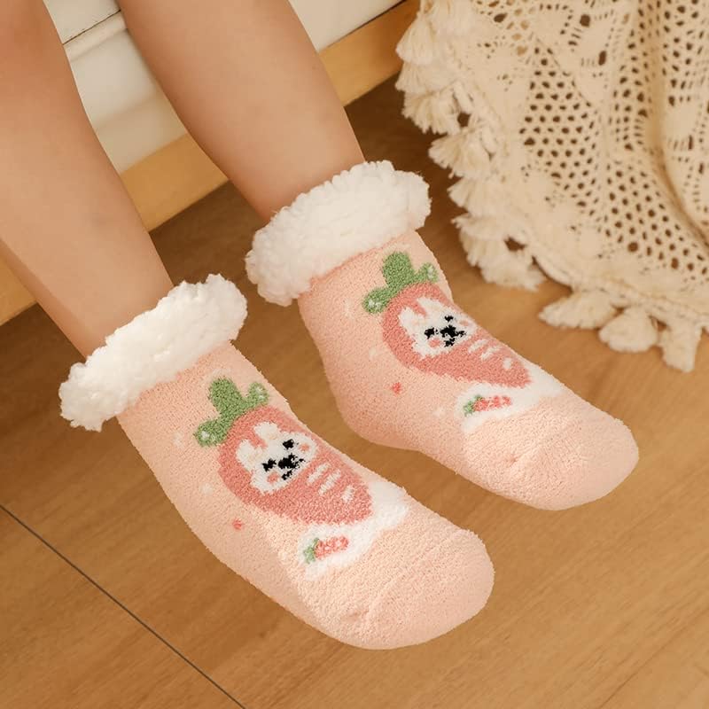 Cushy Fuzzy Slipper Socks for Kids Non-Slip Soft and Cozy