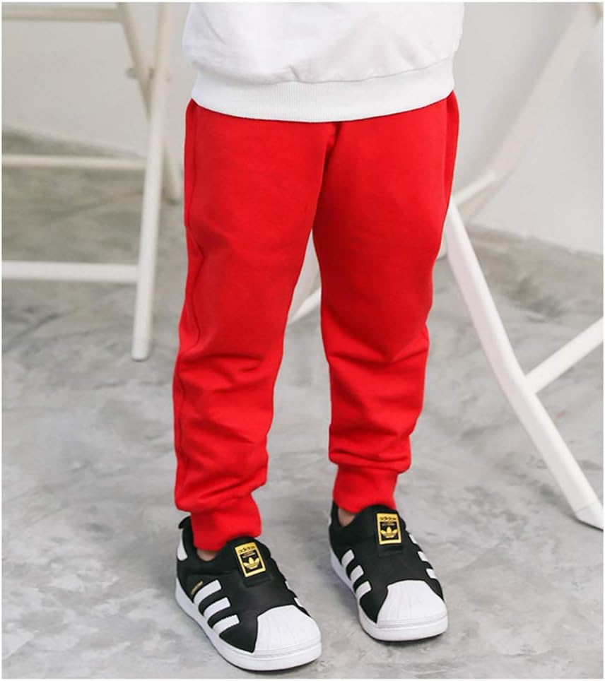 Winter Kids Unisex Solid Cotton Elastic Waist Pants for Toddler