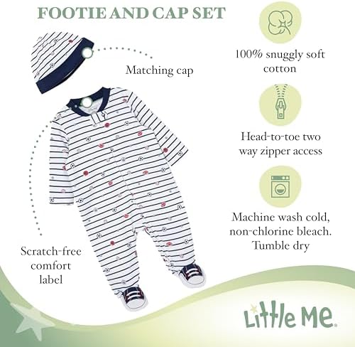 Little Me Harmless 100 Cotton Romper with Hat