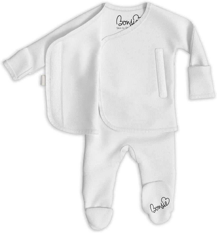 Bonsie Skin to Skin Babywear Organic Footie Bodysuit - Grey Baby Footed One Piece