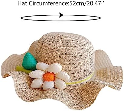 50 SPF Floral Straw Baby Sun Hat for Girls