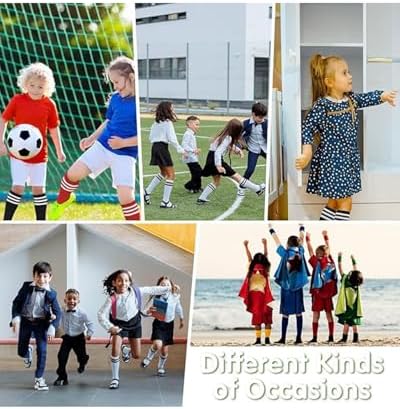 Knee-High Cotton Socks for Kids Perfect for Soccer More