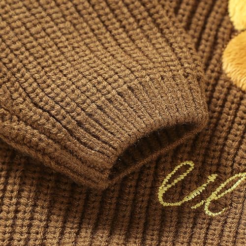 Cute Turkey Three Pattern Knitted Sweater Dress for Kids
