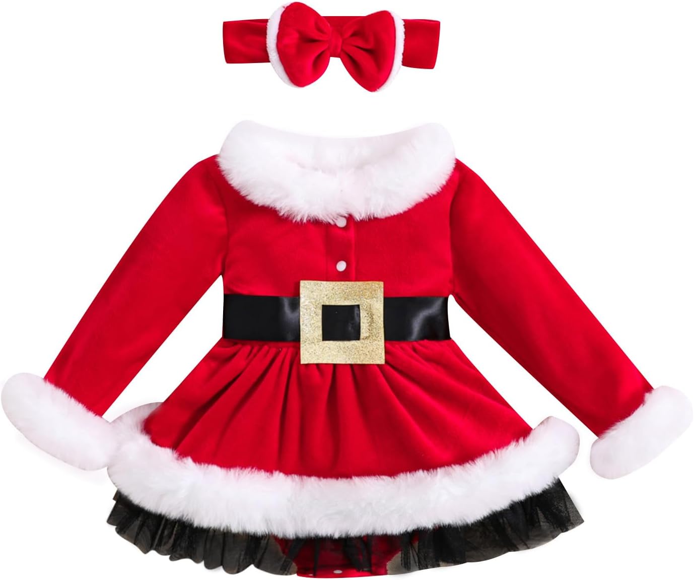 WASAIGOOD Infant Baby Girl Christmas Romper Dress