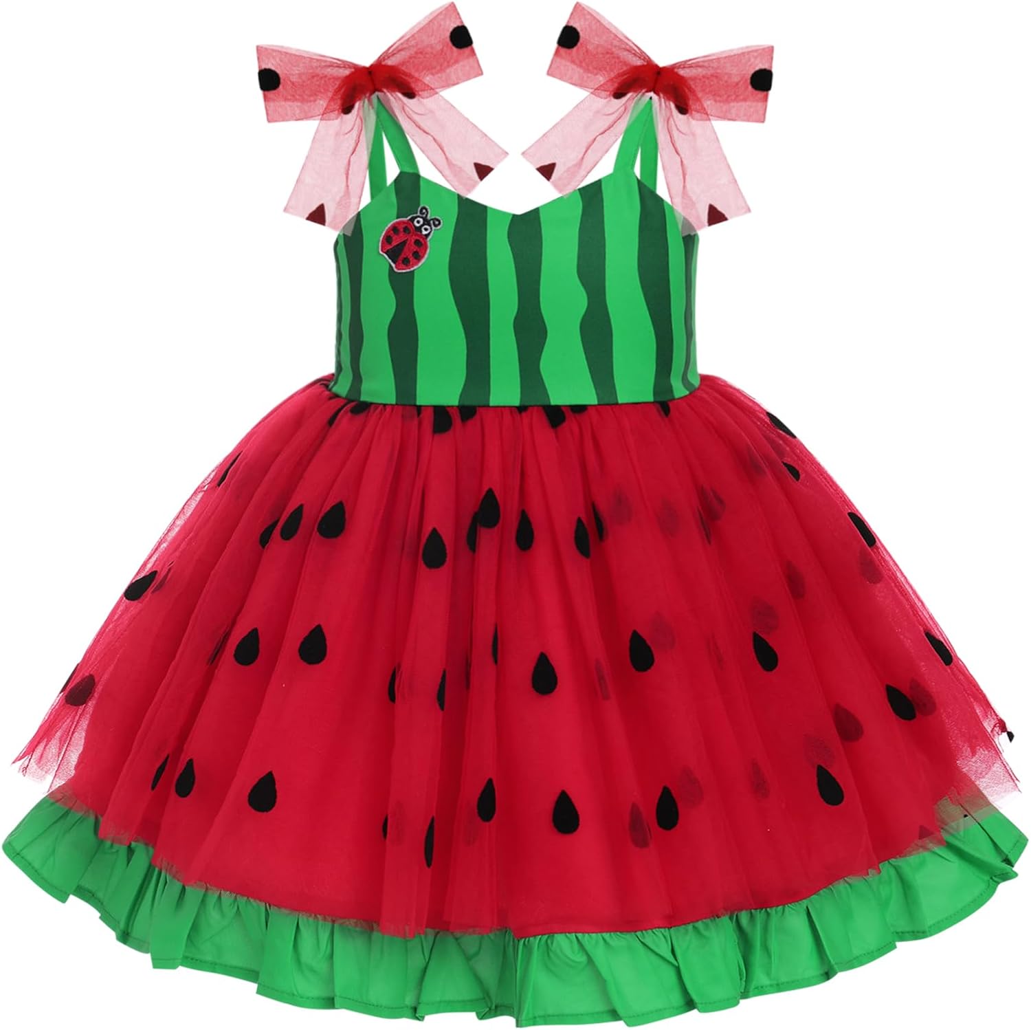 ODIZLI - Toddler Girls Princess Tutu Dress - Spaghetti Straps Ruffle Hemline Halloween Party Costume