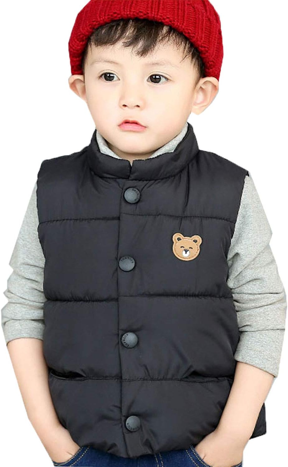 LANBAOSI Baby GirlsBoys Winter Cute High Neck Vest