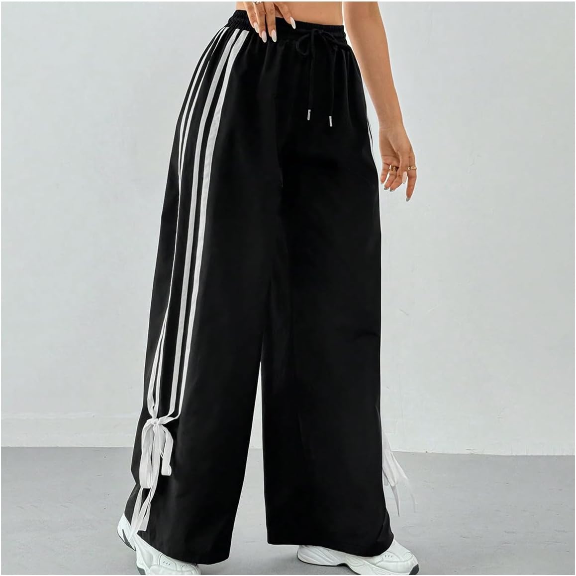 BEAUDRM Track Pants Boho and Stylish Small Bow Parachute Track Pants