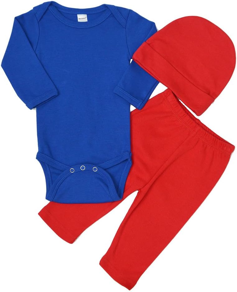 Monag Collegiate Long Sleeve Baby Bodysuit Set Perfect for infants