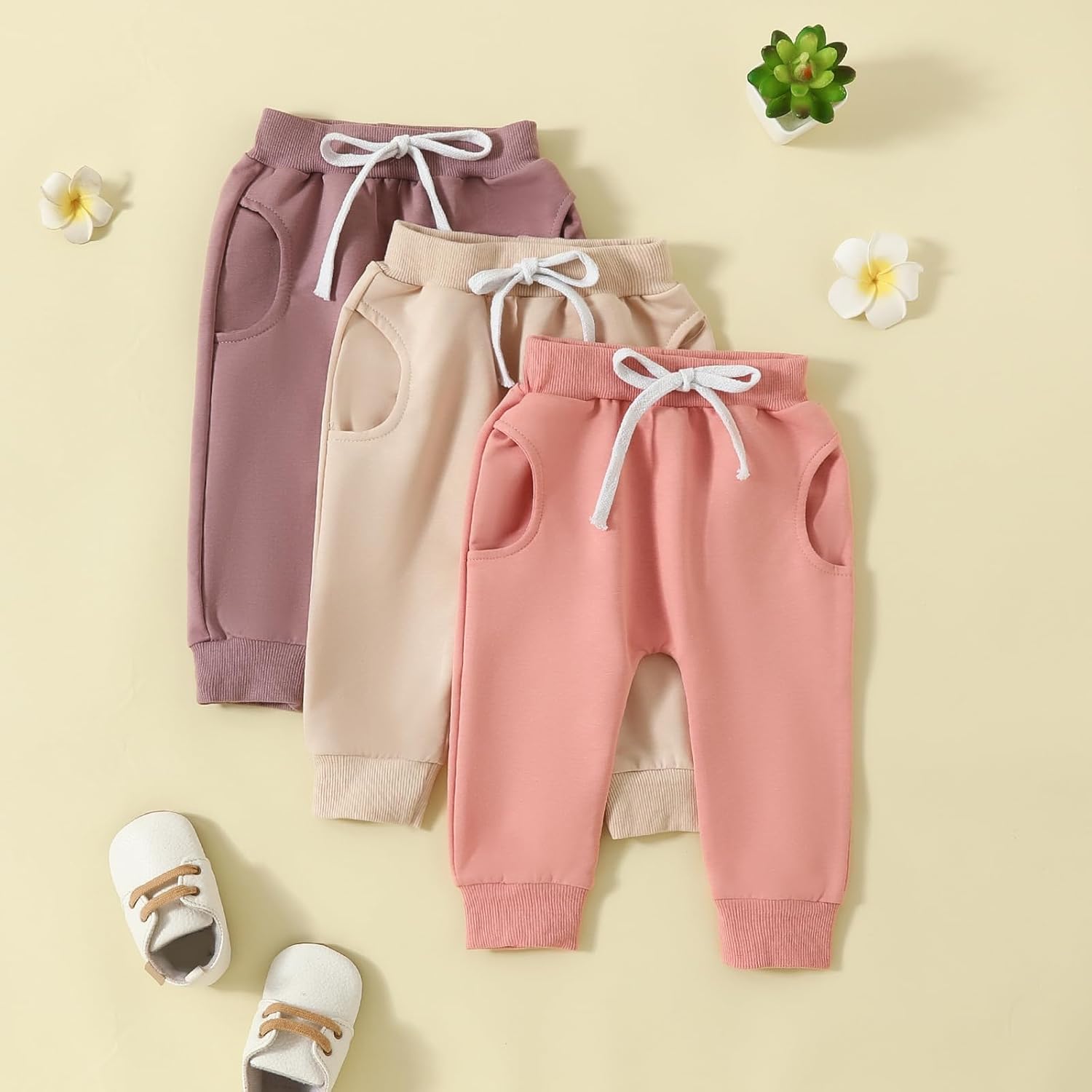 Premium 3-Pack Cotton Jogger Pants for Toddlers