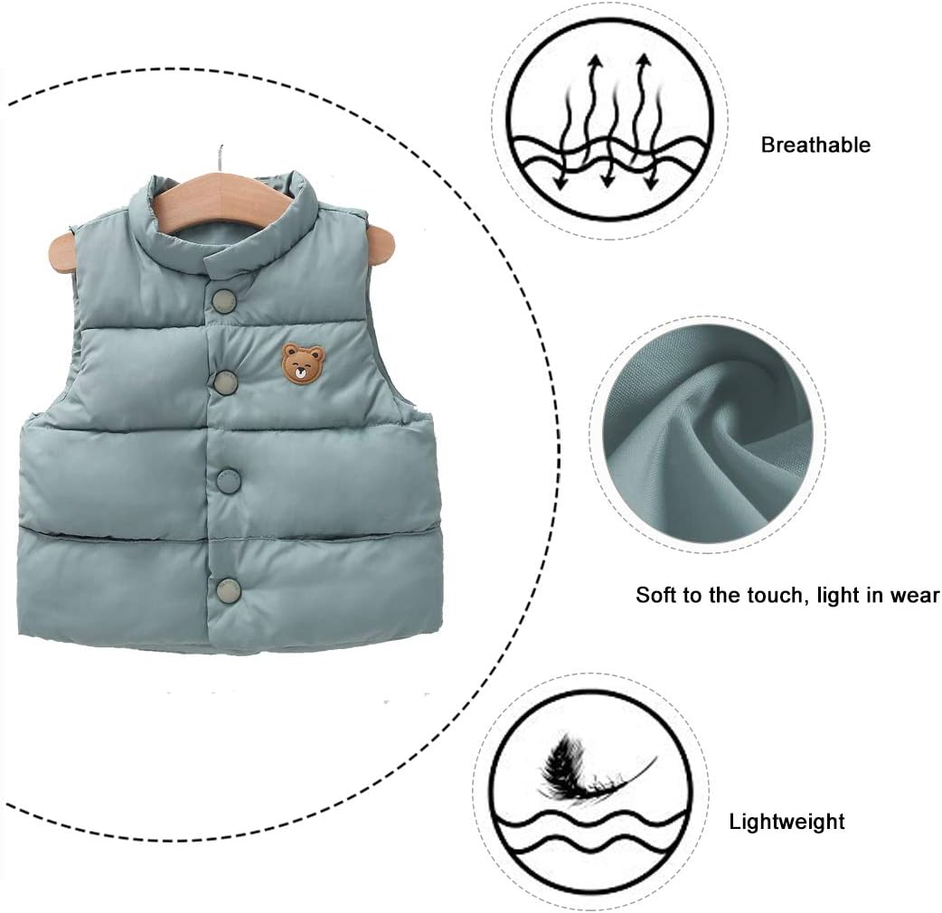 Cute Lightweight Winter Puffer Vest for Kids