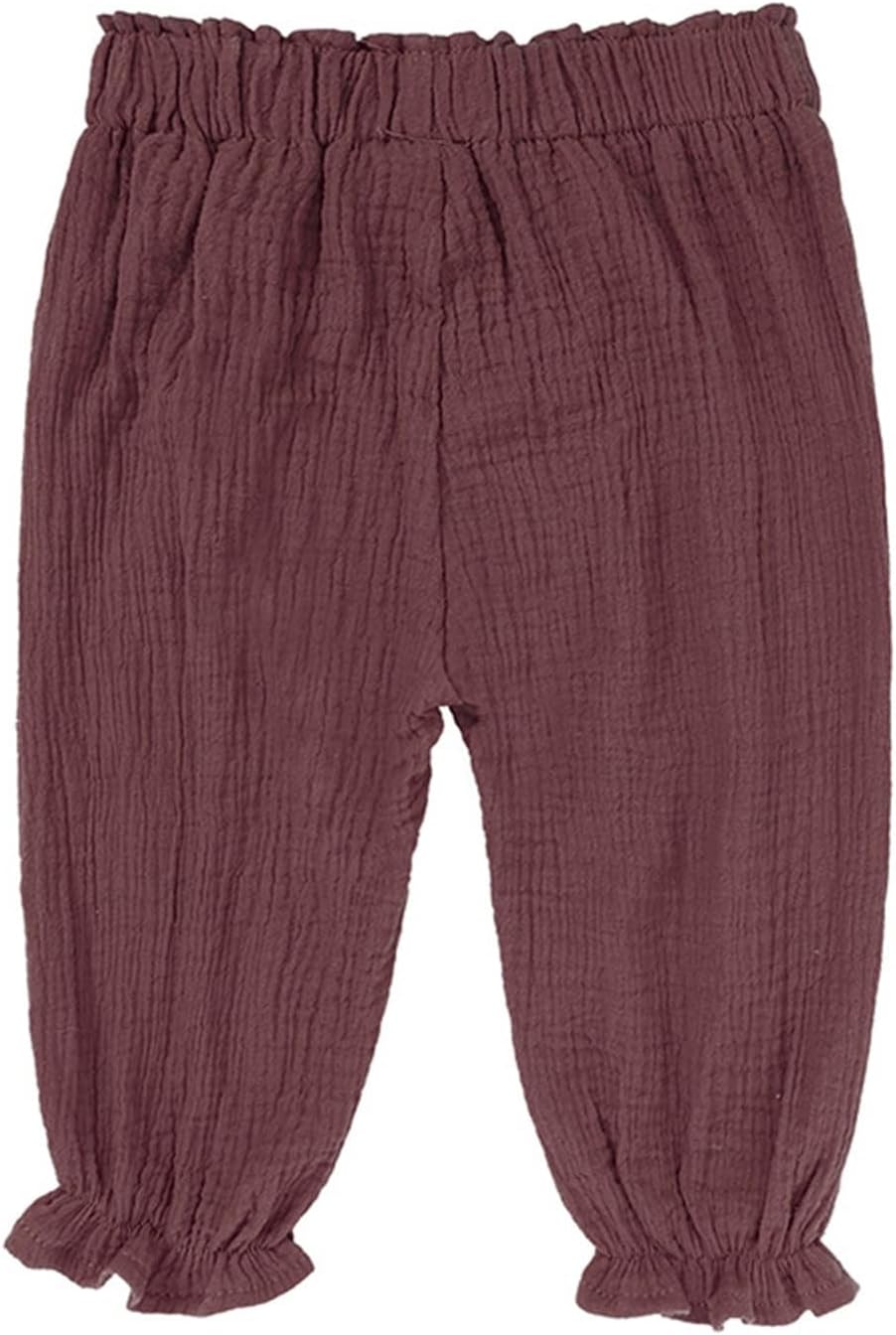 Stylish Elastic Waist Cotton Linen Pants for Boys and Girls