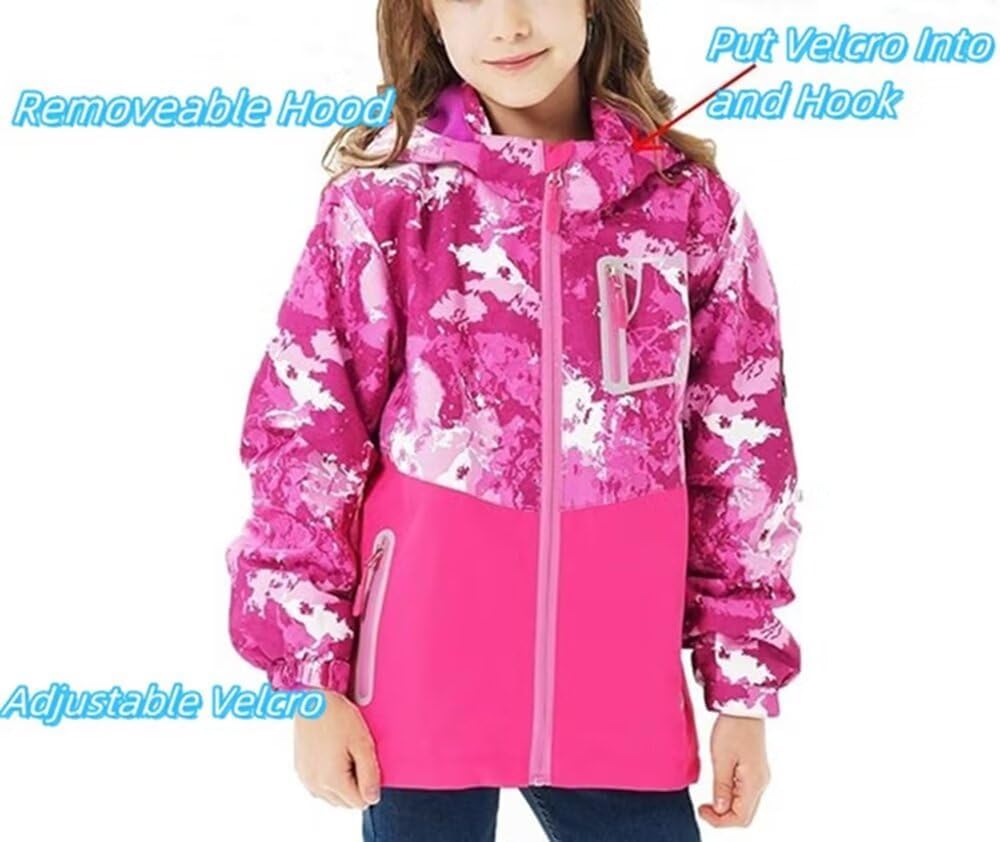 Rain jacket for boys and girls Waterproof windproof and cozy