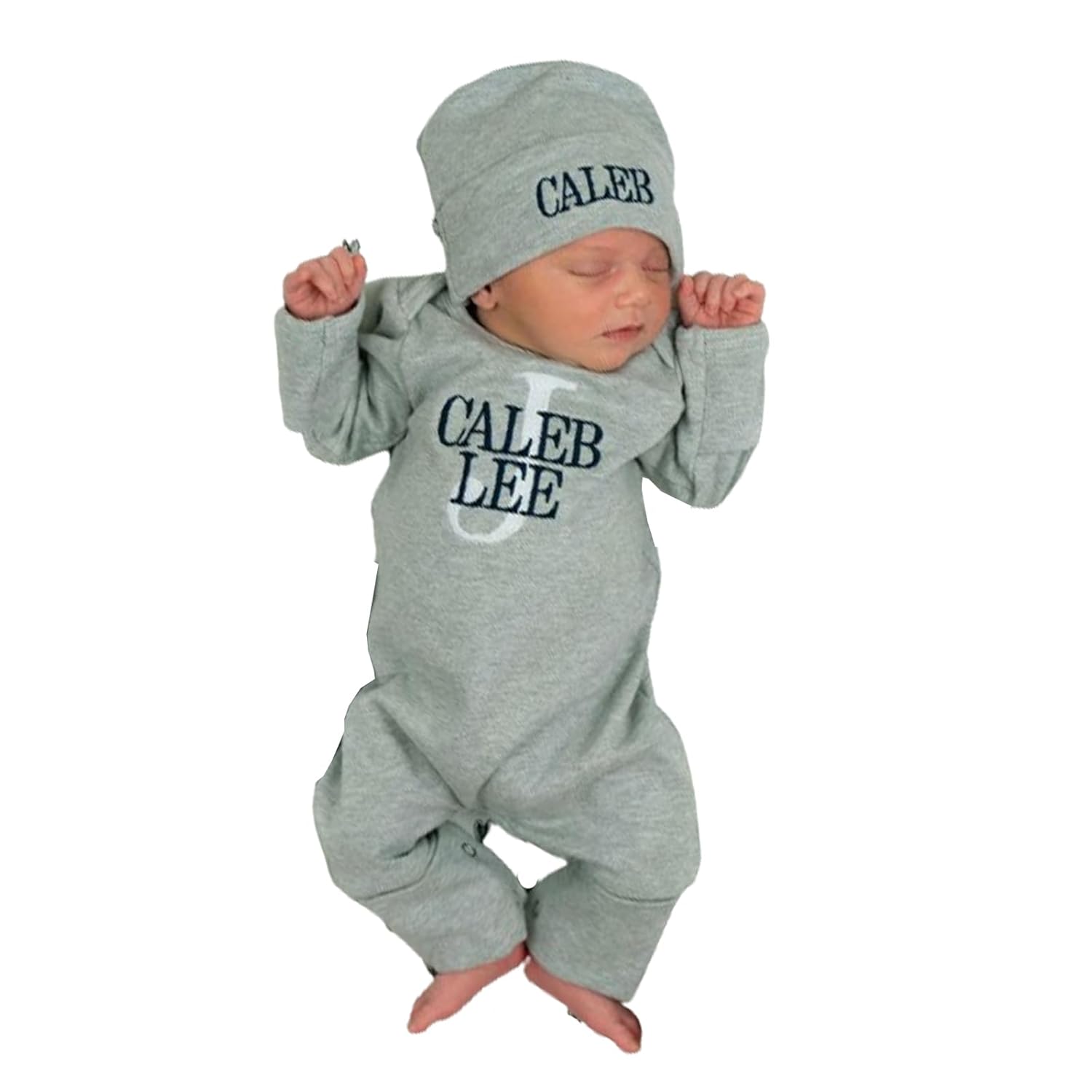 Custom Oatmeal Sleeper Set for Newborn Boys