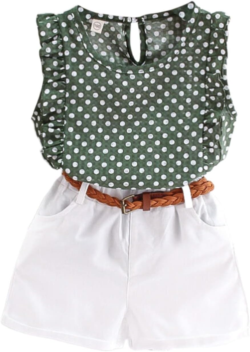 Polka Dot Ruffle Summer Set for Toddlers Girls