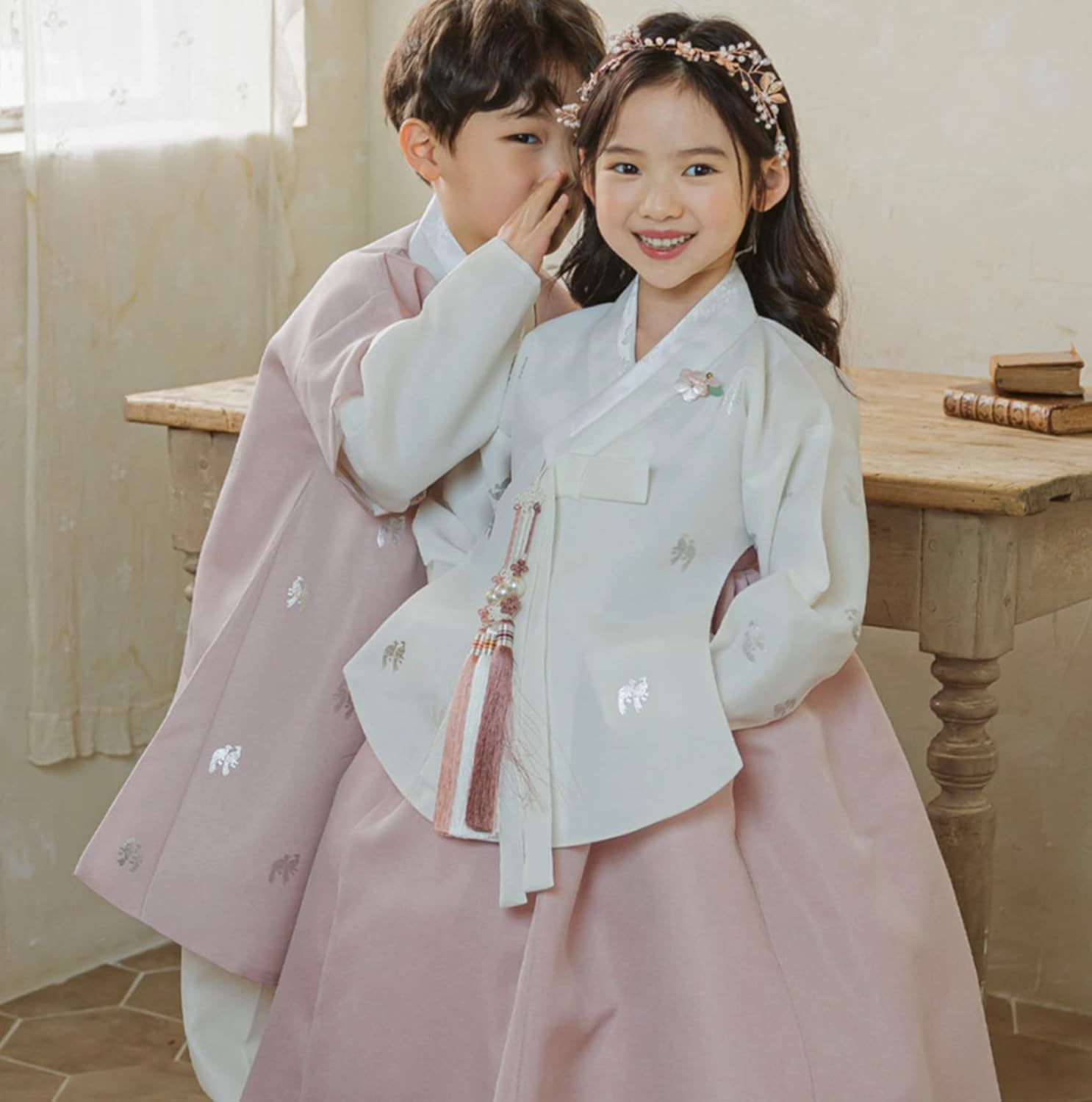 Ivory Indie Pink Dangui Girl Hanbok