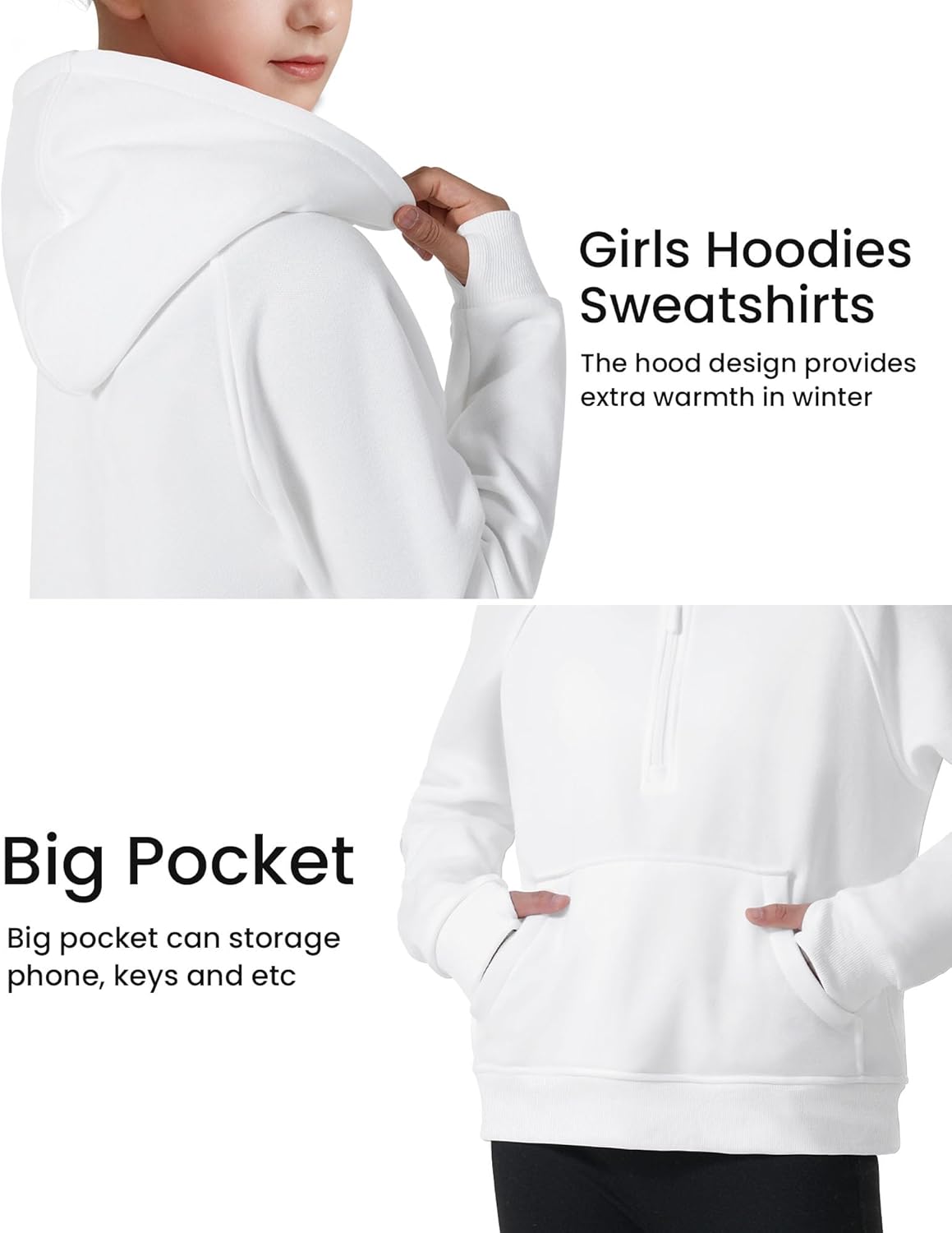 JOCMIC Girls Half Zip Fleece Sweater
