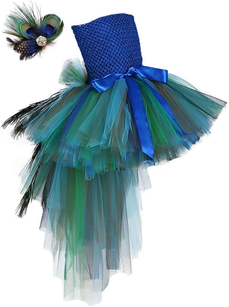 Tutu Dreams Fancy Peacock Feather Pageant Dress for Girls