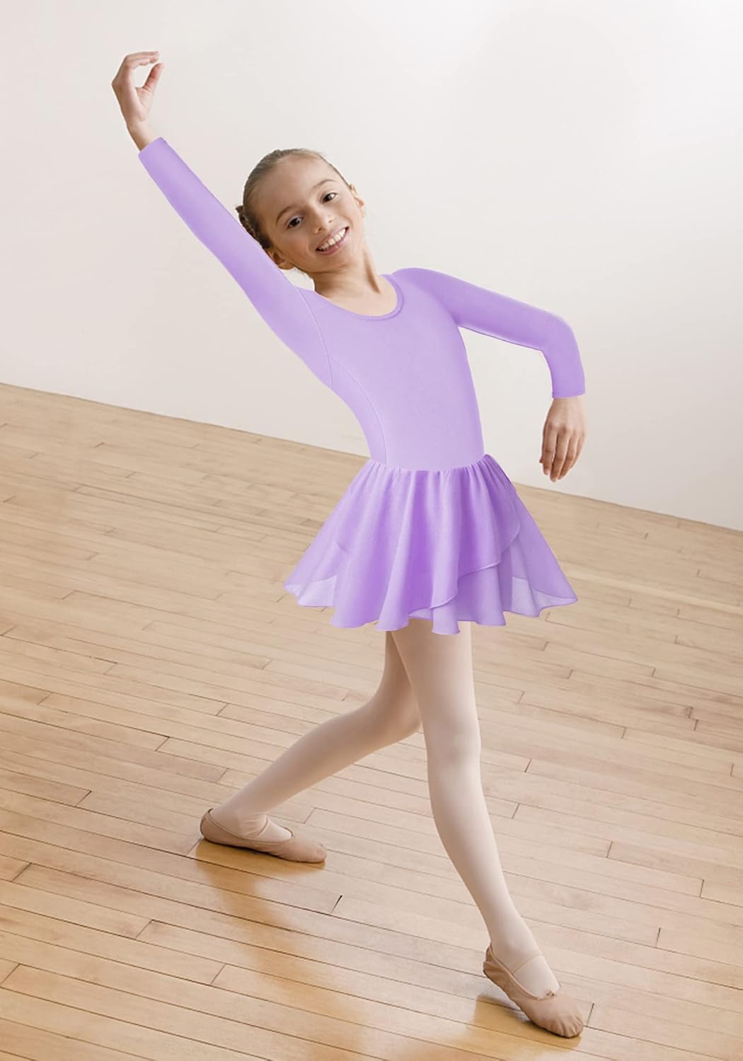 Stylish Girls Ballet Dance Leotards with Flutter Sleeve