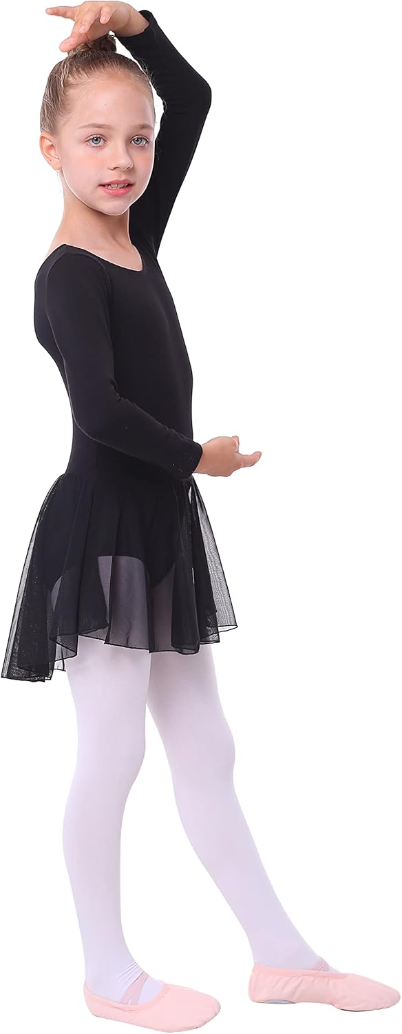 Mecceos Boys Long Sleeve Leotard Skirt for Dance and Gymnastics