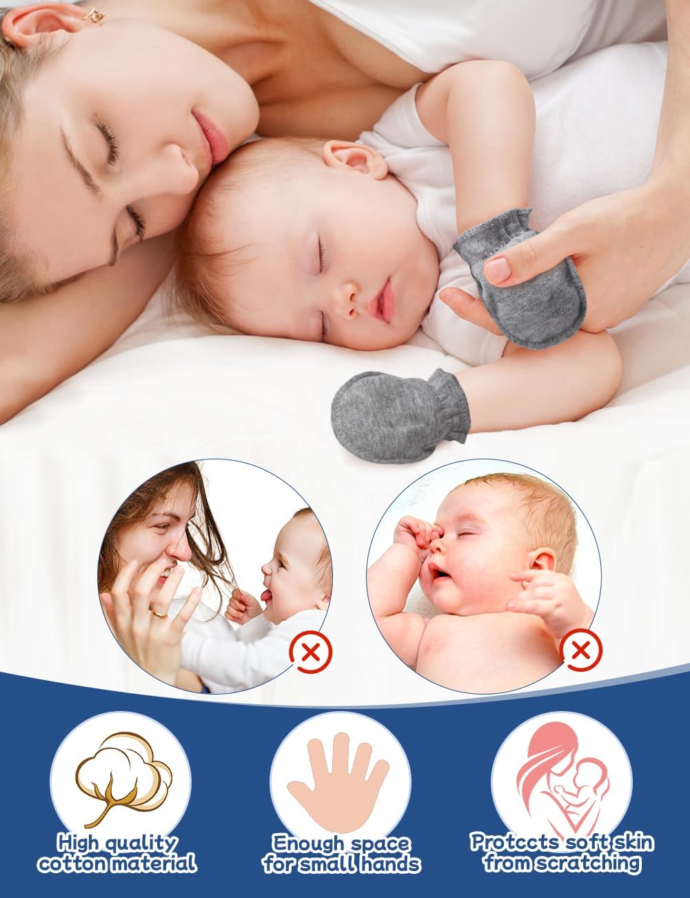 Cute Baby No Scratch Mittens