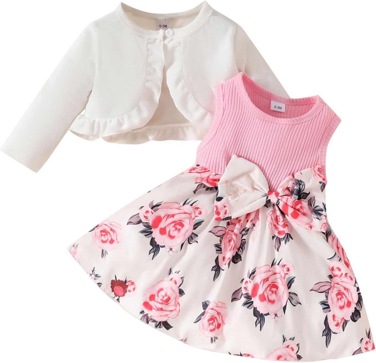 Easter Toddler Girl Dresses Set Cozy Skirt Cardigan