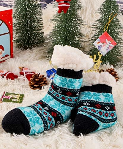 MOGGEI - Warm Plush Sherpa Fuzzy Socks for Kids Adults