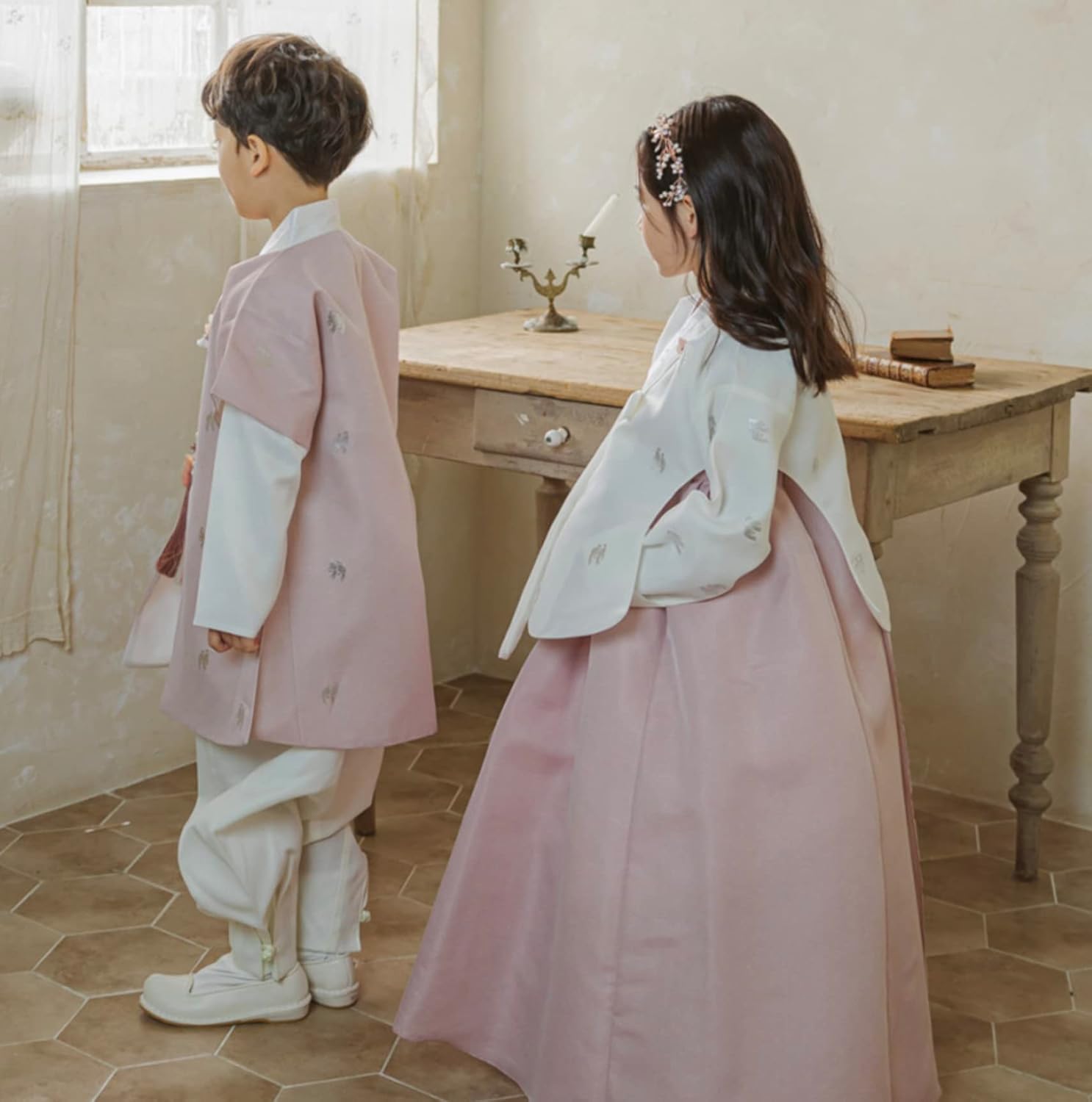 Ivory Indie Pink Dangui Girl Hanbok